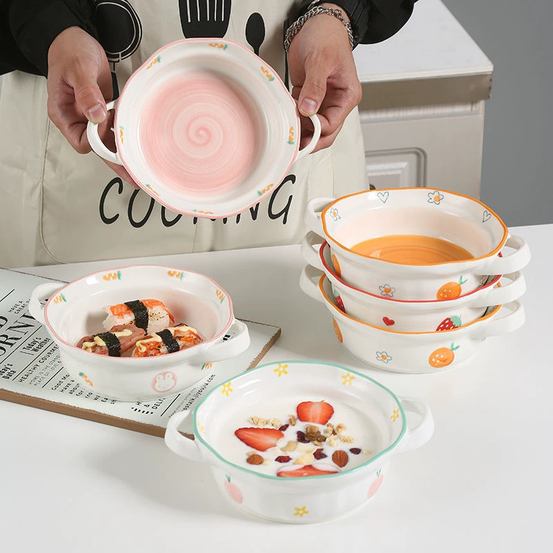 Hand-Painted Cartoon Ceramic Bowl tableware view 4