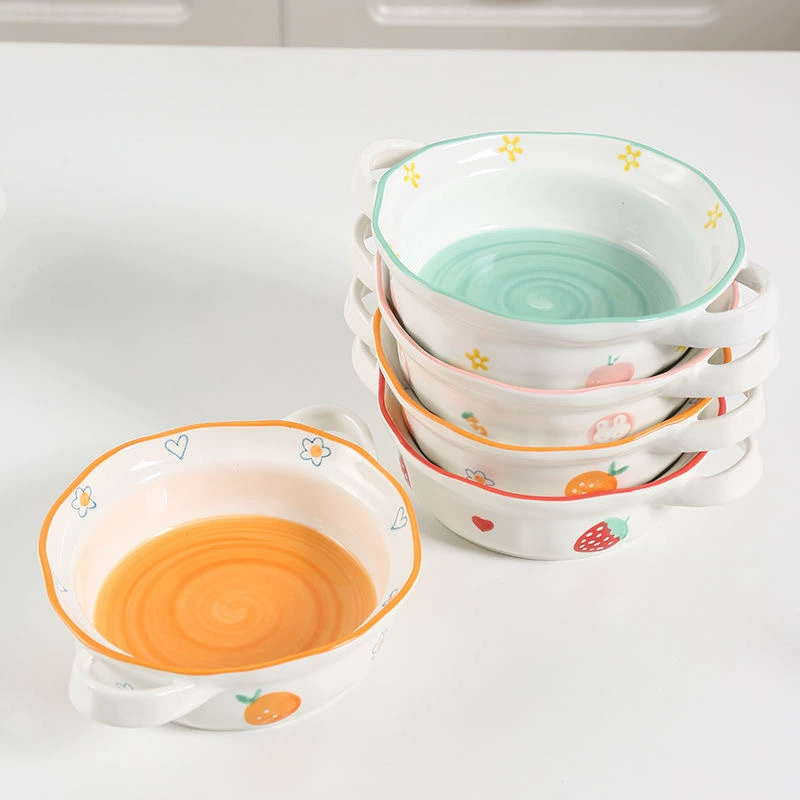 Hand-Painted Cartoon Ceramic Bowl tableware view 5