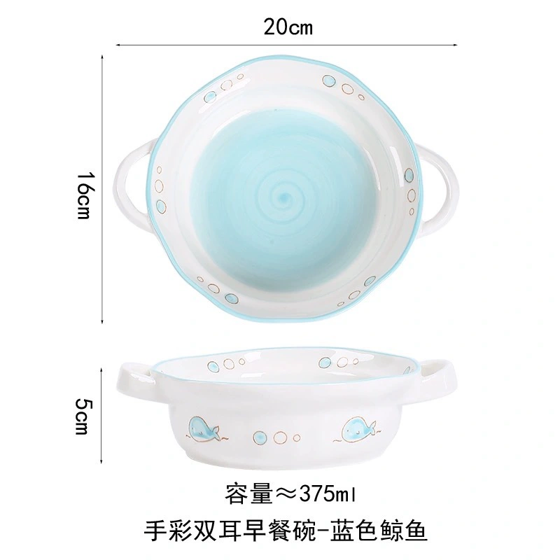 Hand-Painted Cartoon Ceramic Bowl tableware view 8