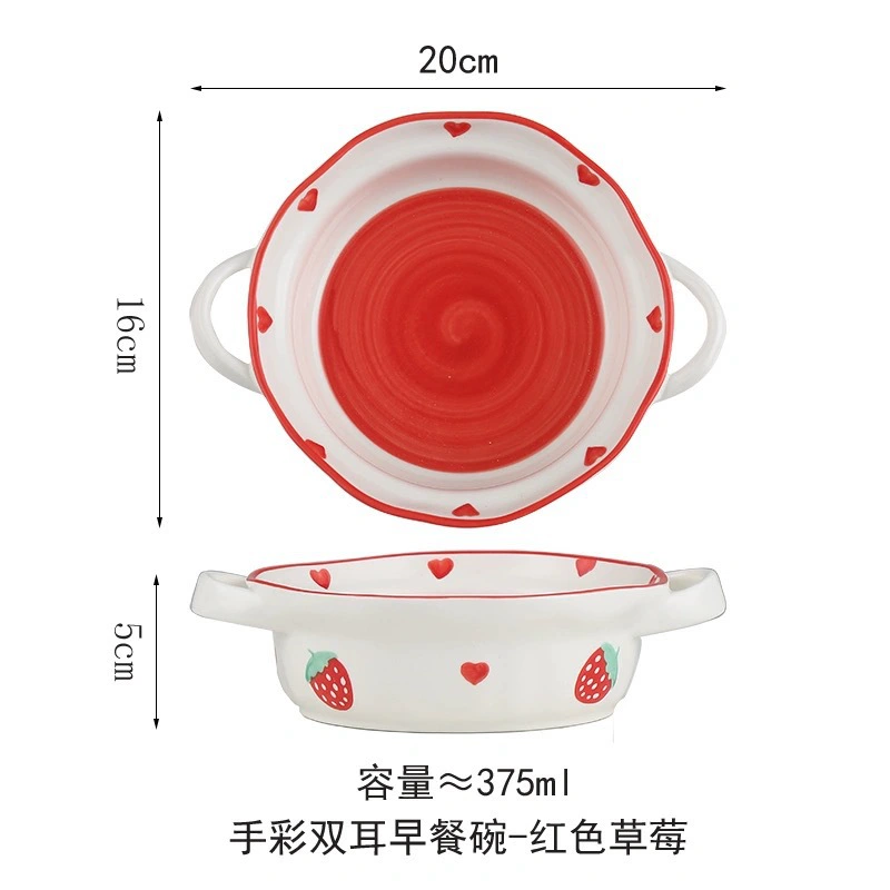 Hand-Painted Cartoon Ceramic Bowl tableware view 12