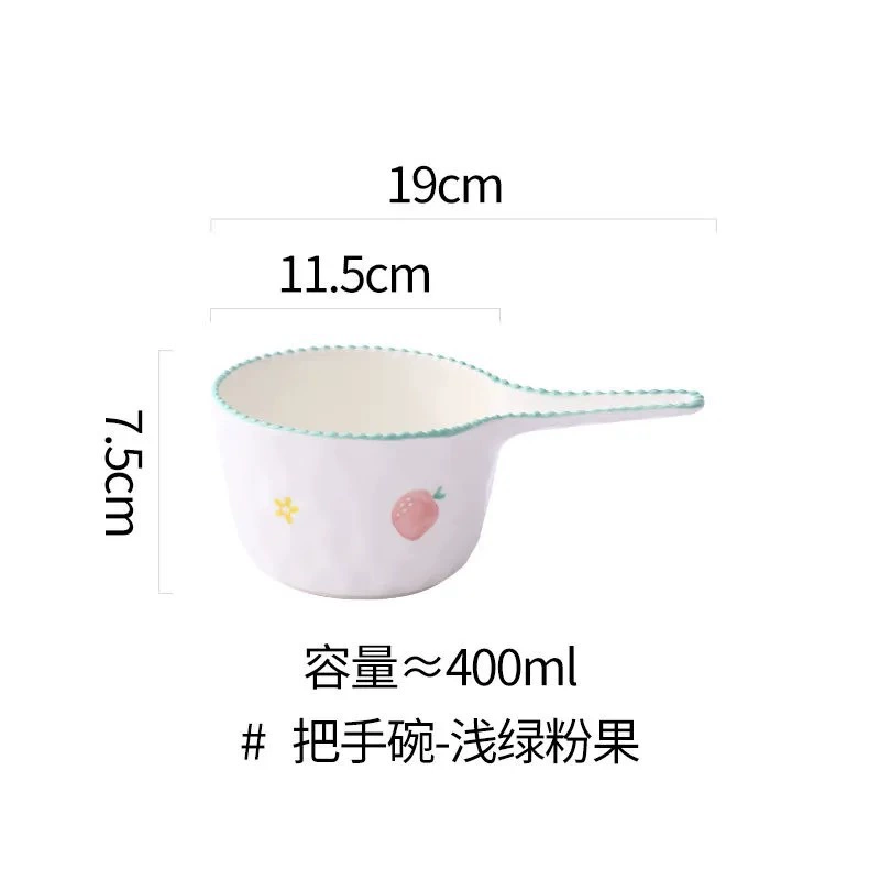 Hand-Painted Ceramic Bowl with Handle tableware view 7