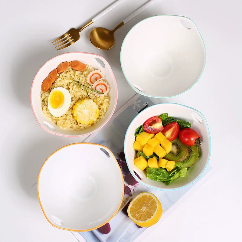 Japanese Hand-Painted Ceramic Noodle Bowl tableware view 3