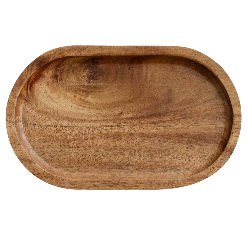Bandeja oval de madeira de acácia tableware view 5