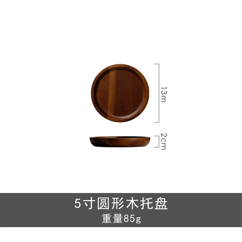 Круглый деревянный поднос для подачи tableware view 6