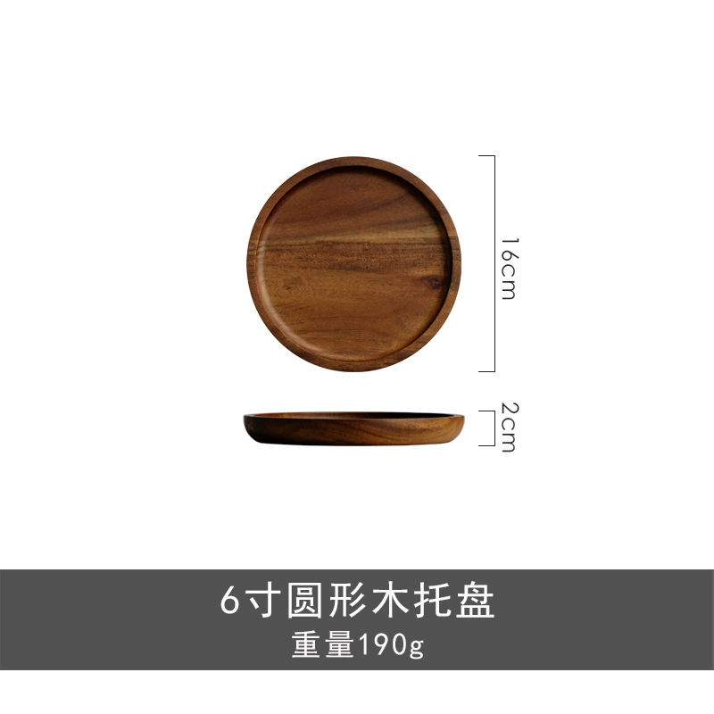 Круглый деревянный поднос для подачи tableware view 7