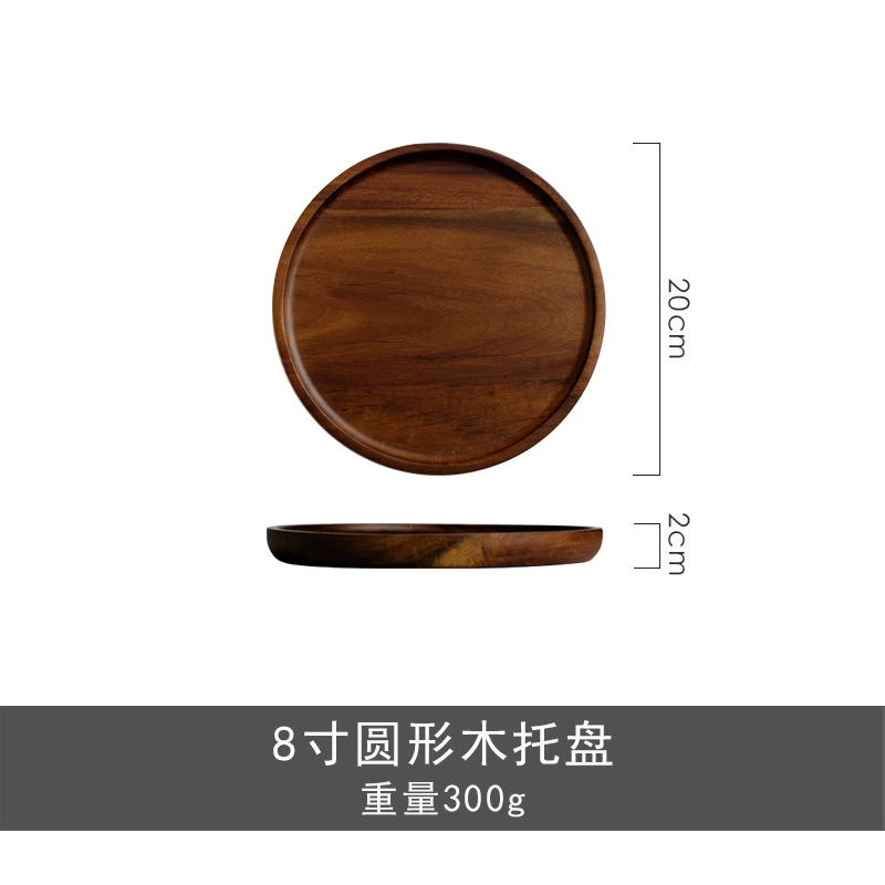 Круглый деревянный поднос для подачи tableware view 8