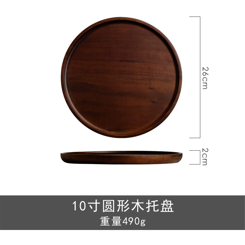 Круглый деревянный поднос для подачи tableware view 9