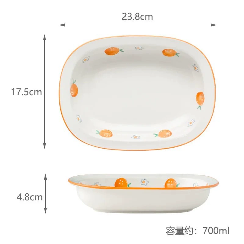 핸드페인팅 세라믹 타원 수프 접시 tableware view 7