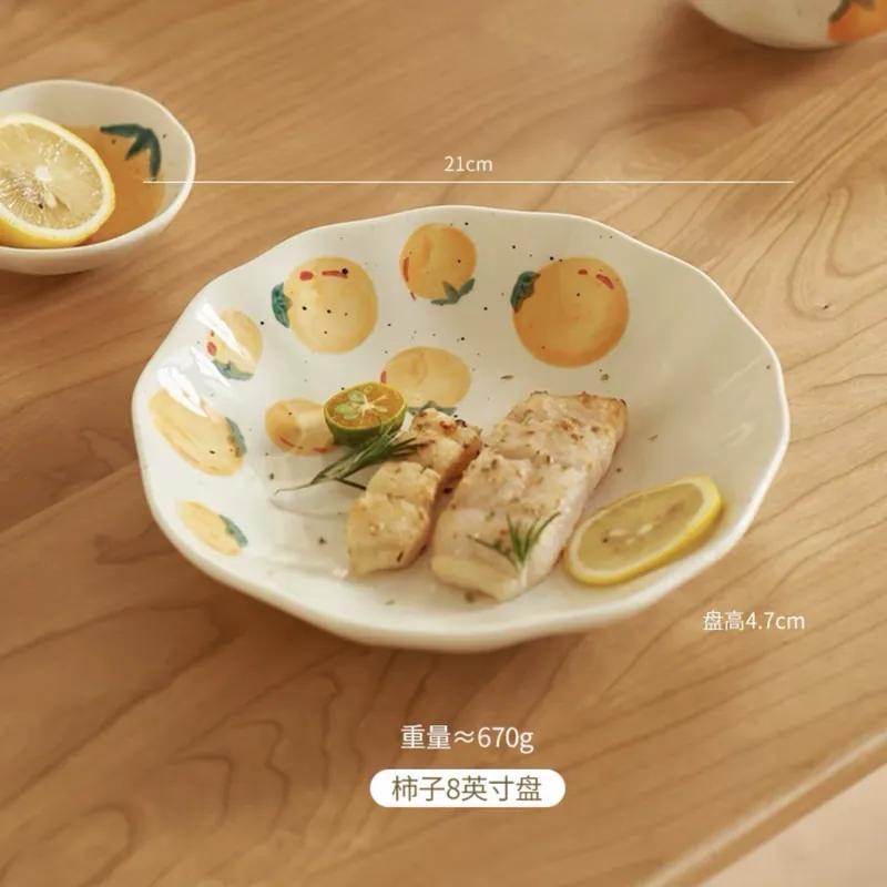 طبق مرسوم يدويًا tableware view 7