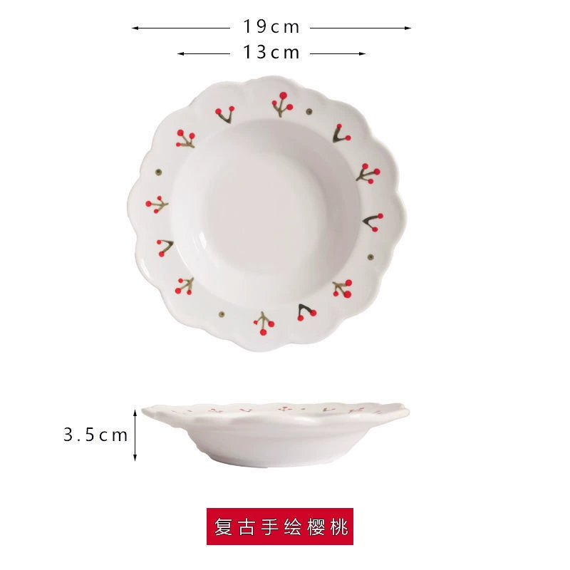 Plato de flor de cerámica pintado a mano tableware view 7