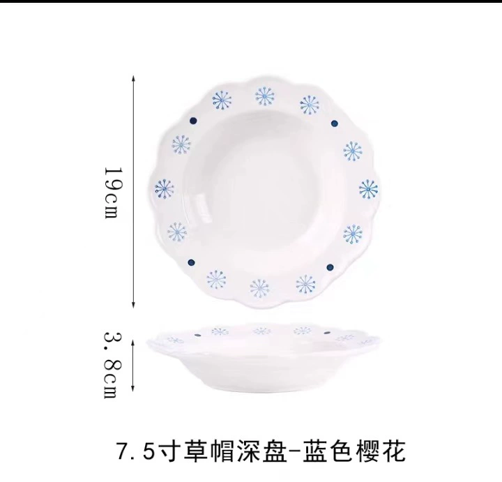 Plato de flor de cerámica pintado a mano tableware view 8