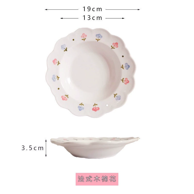 Plato de flor de cerámica pintado a mano tableware view 9