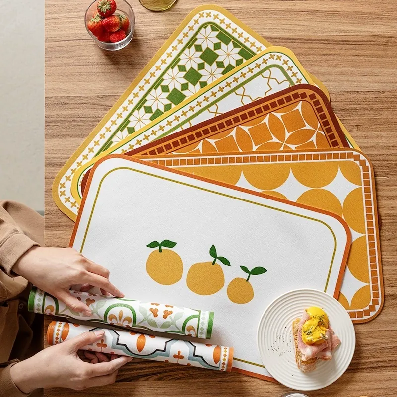 Leather Placemat tableware view 2