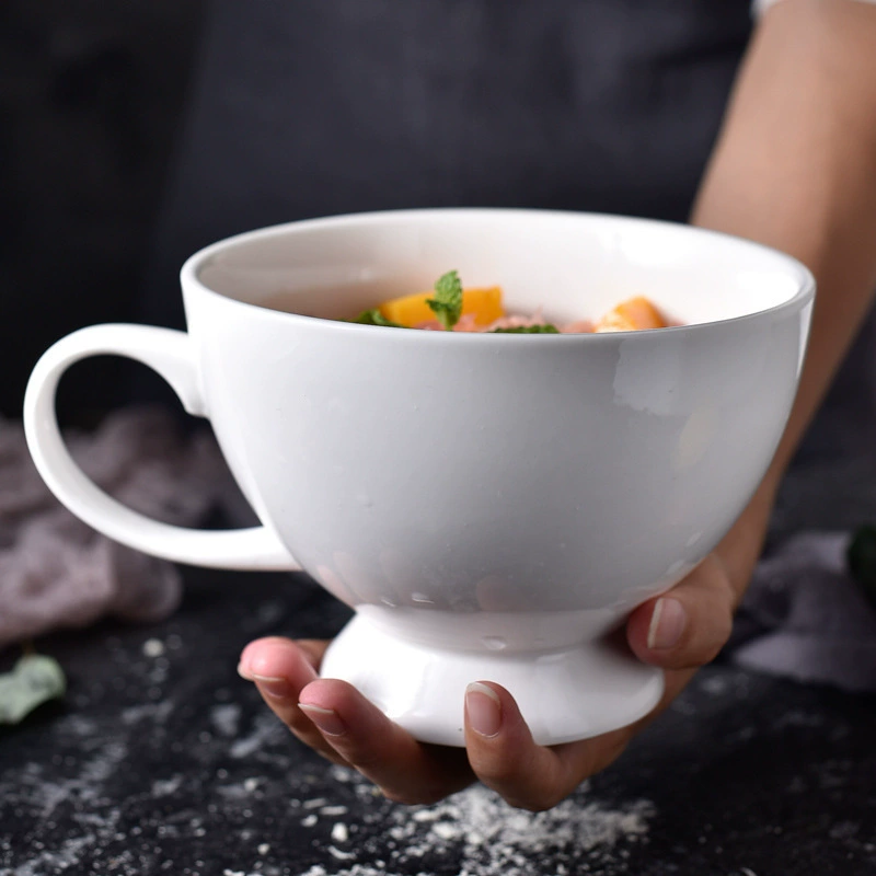 White Ceramic High-Foot Mug