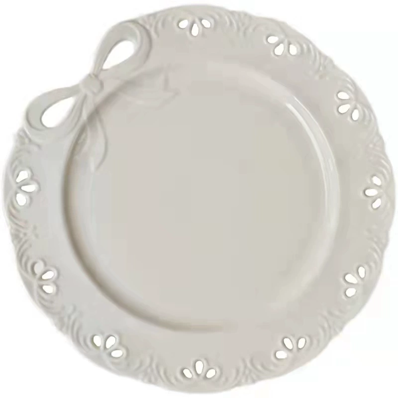 طبق كيك سيراميك مزخرف بفراشة tableware view 5