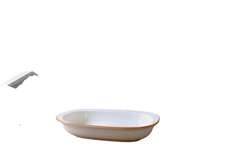 Assiette ovale en céramique minimaliste tableware view 4