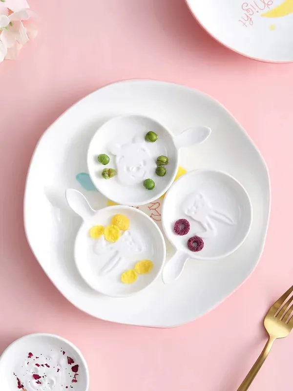 エンボス陶器取っ手付きソース皿 tableware view 4