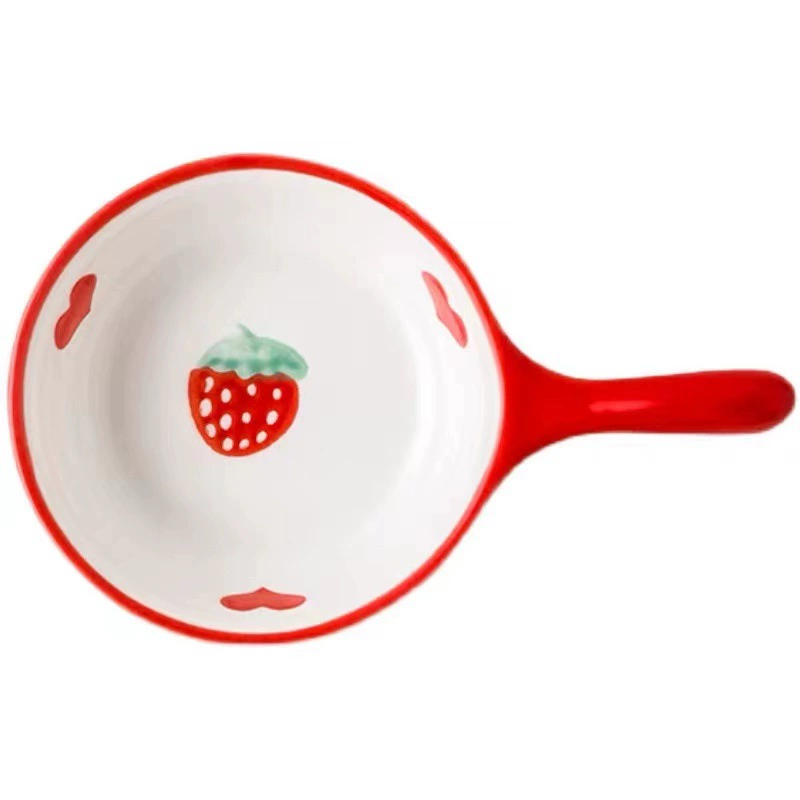 Hand-Painted Ceramic Sauce Dish with Handle tableware view 6