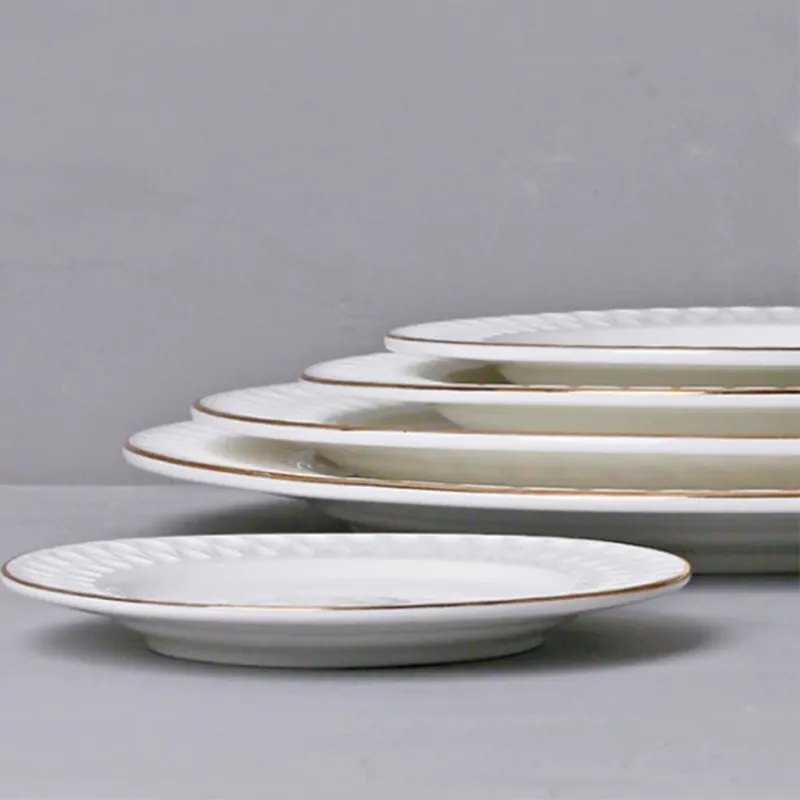 Круглая фарфоровая обеденная тарелка tableware view 2