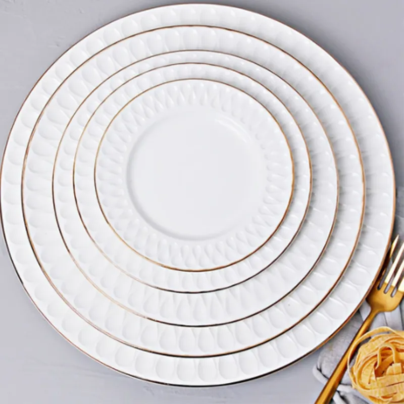 Круглая фарфоровая обеденная тарелка tableware view 3