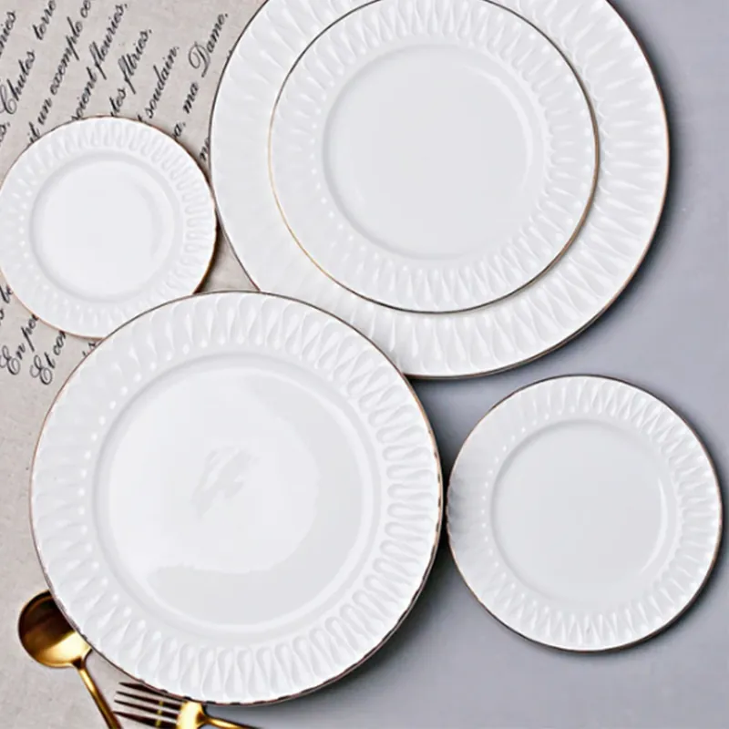 Круглая фарфоровая обеденная тарелка tableware view 4