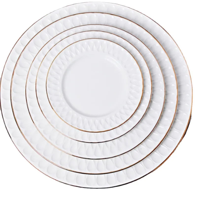 Круглая фарфоровая обеденная тарелка tableware view 5
