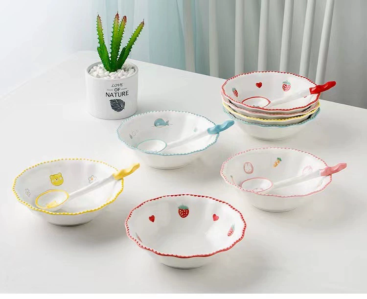 Embossed Ceramic Fruit Bowl tableware