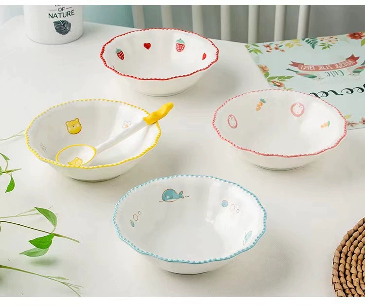 Embossed Ceramic Fruit Bowl tableware view 3
