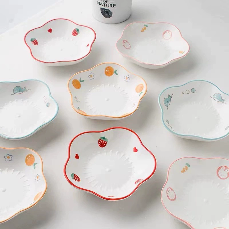 Hand-Painted Ceramic Flower Plate