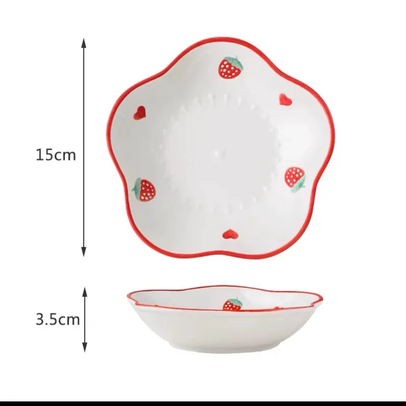 Assiette fleur en céramique peinte à la main tableware view 6