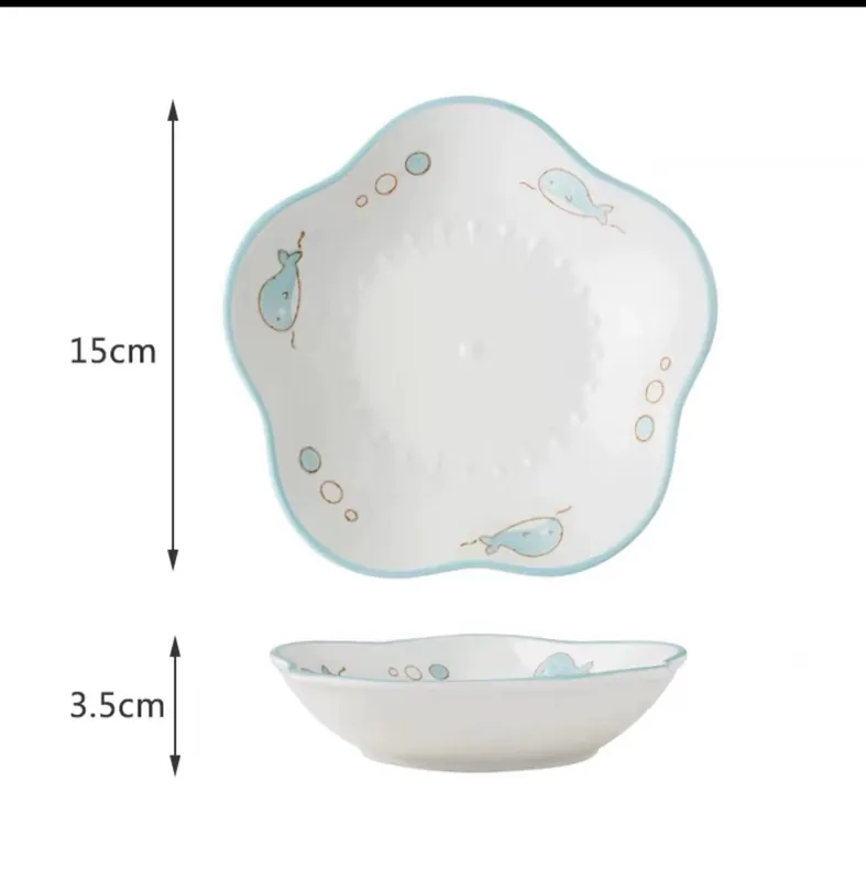 Assiette fleur en céramique peinte à la main tableware view 9