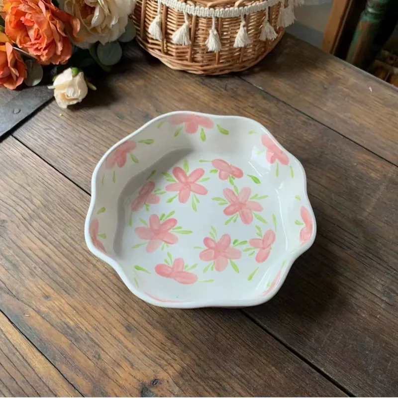طقم أطباق سيراميك زهري فرنسي tableware view 3