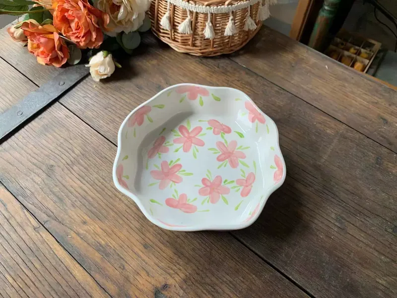 طقم أطباق سيراميك زهري فرنسي tableware view 7