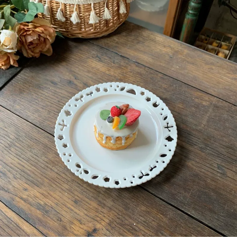Openwork Ceramic Cake Plate