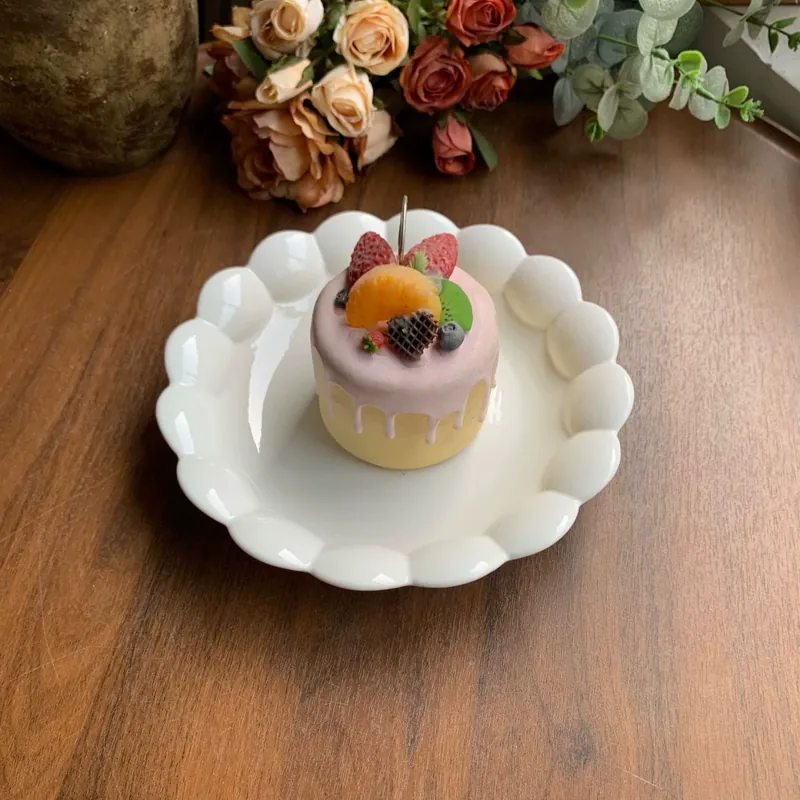 8 Inch Asymmetric Petal Dessert Plate