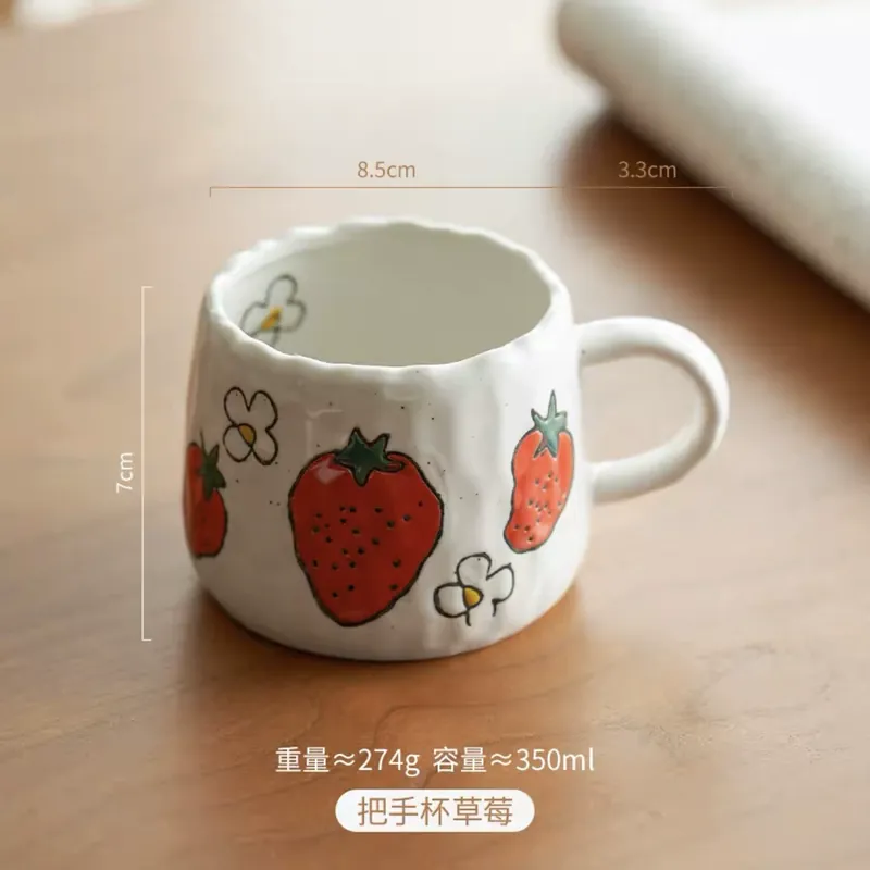 Juego de taza y platillo pintado a mano tableware view 7