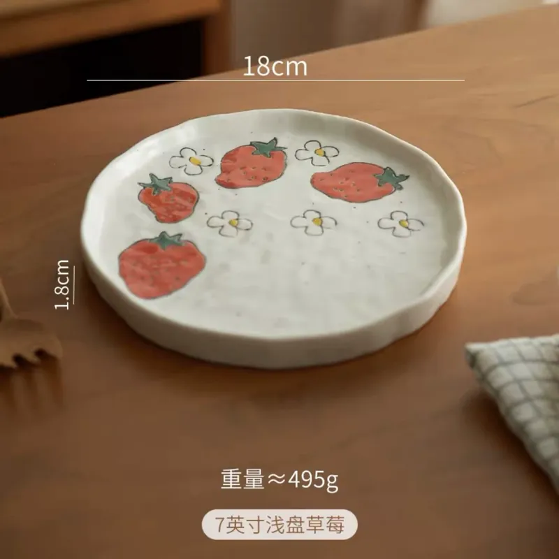 Juego de taza y platillo pintado a mano tableware view 8