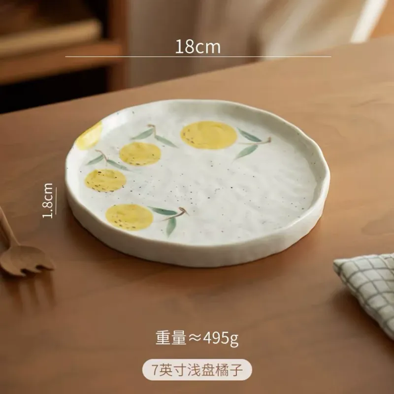 Juego de taza y platillo pintado a mano tableware view 10