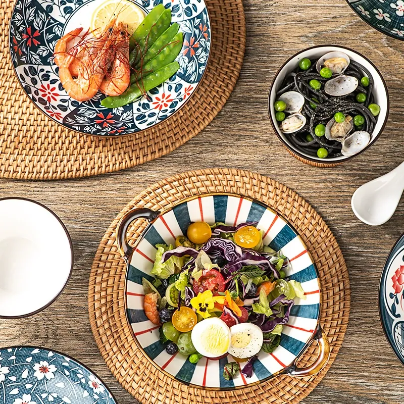 크라프트 상자에 담긴 도자기 식기 세트 tableware view 4