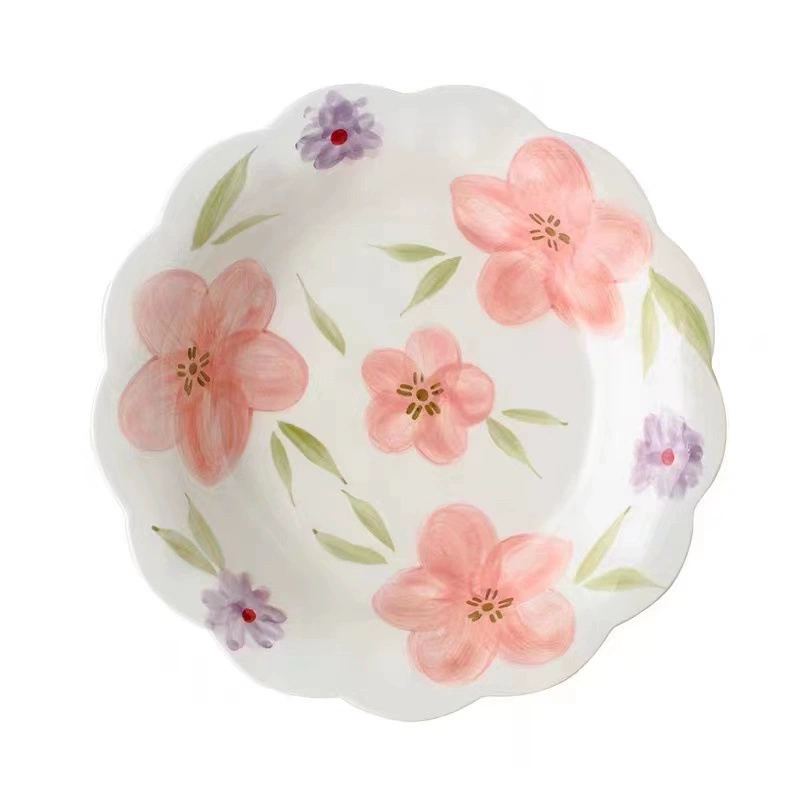 Hand-Painted 8 Inch Floral Rim Plate tableware view 5