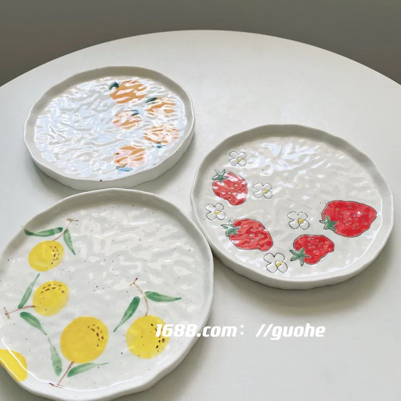 Мультяшная тарелка ручной росписи tableware view 2