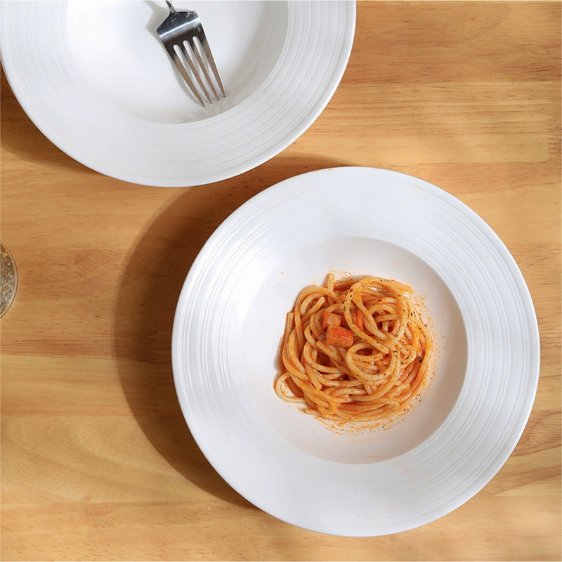 White Porcelain Pasta Plate tableware view 3