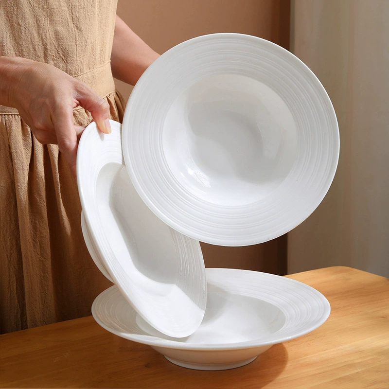 White Porcelain Pasta Plate tableware view 4