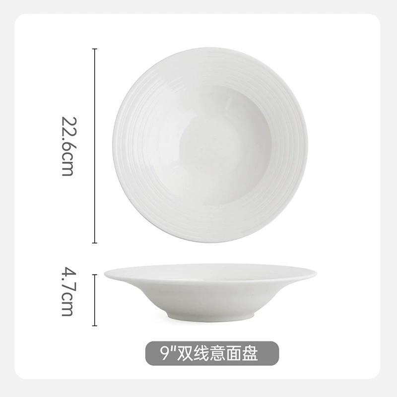 White Porcelain Pasta Plate tableware view 6