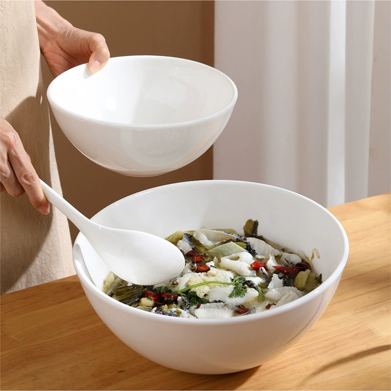 White Porcelain Soup Bowl tableware view 2