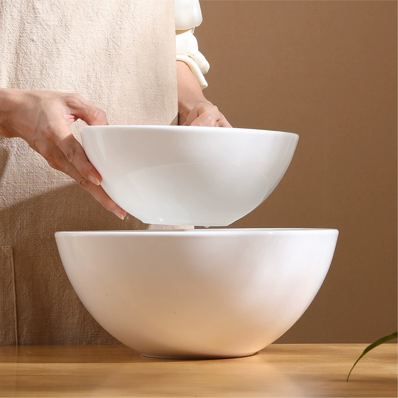 White Porcelain Soup Bowl tableware view 3