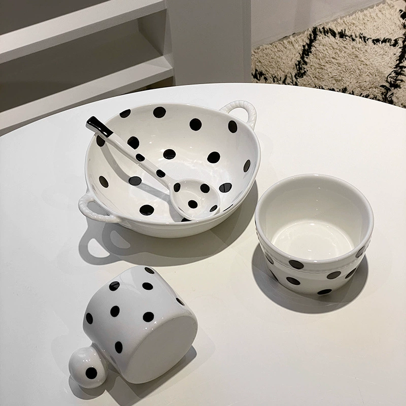 Polka Dot Ceramic Dinnerware Set