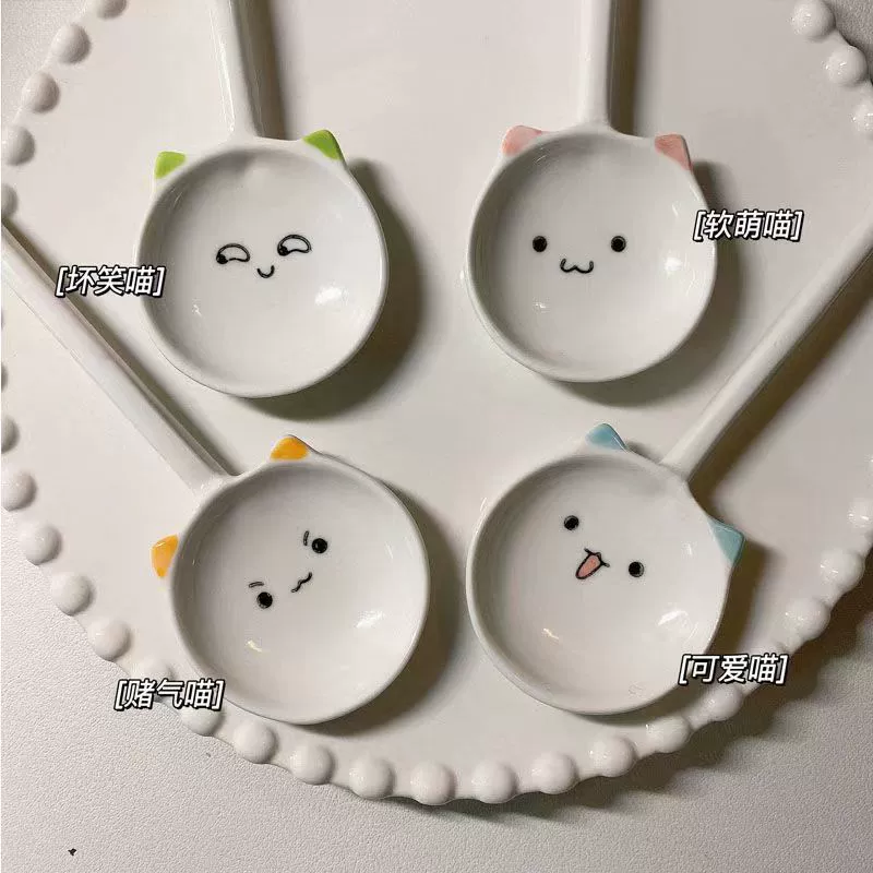 ملعقة سيراميك بشكل قطة tableware view 2