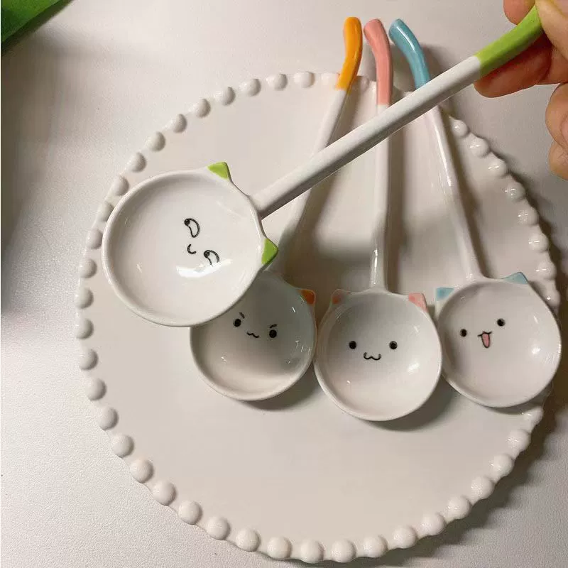 ملعقة سيراميك بشكل قطة tableware view 3