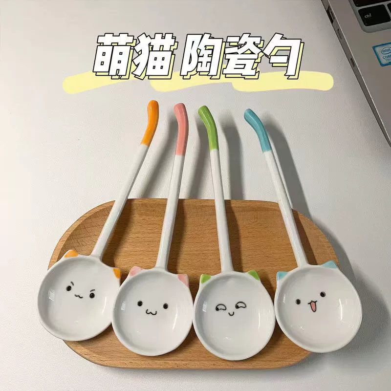 ملعقة سيراميك بشكل قطة tableware view 4